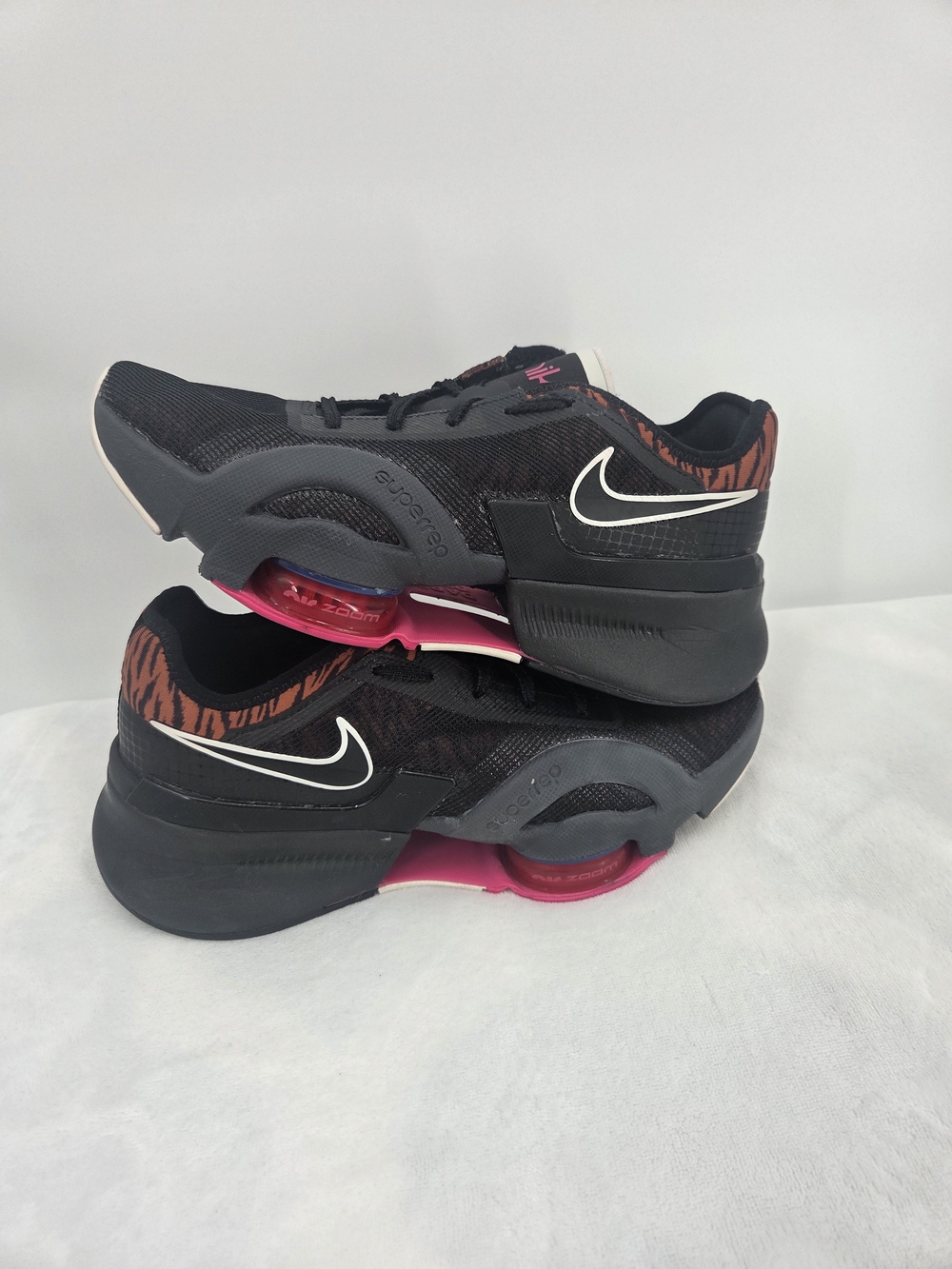 Nike Air Zoom SuperRep 3 Women's 7 Black Pink Tiger Training Shoes